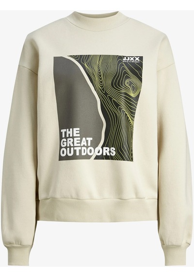 Jjxx Jxella Loose Crew Ls Swt Kadın Beyaz Sweatshirt 12241324-white Beyaz