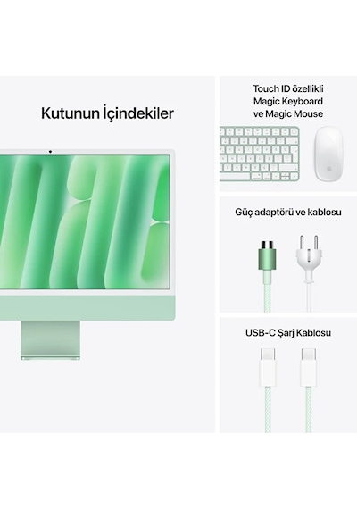 Apple iMac MD2Q4TU/A M4 10 GPU 24 GB 512 GB SSD 24" 4.5K Yeşil AIO Masaüstü Bilgisayar