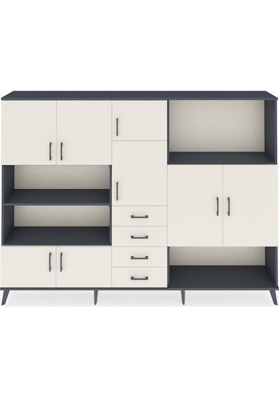Arges Dolap 10 Raflı 4 Çekmeceli 8 Kapaklı 220x30x163 Antrasit-ay Antrasit-aytaşı Arges Dolap 10 Raflı 4 Çekmeceli 8 Kapaklı 220x30x163 Antrasit-ay Antrasit-aytaşı