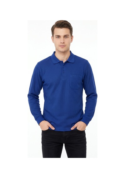 Dynamo Erkek Mevsimlik Polo Yaka Cepli Sweatshirt Bgl-st05366 Indigo