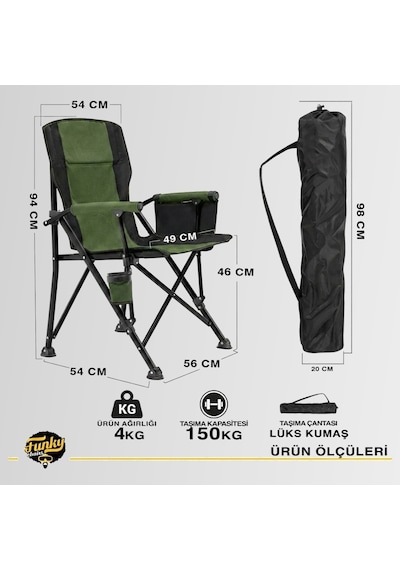 Funky Chaırs River Side Katlanabilir Kamp Sandalyesi Yeşil