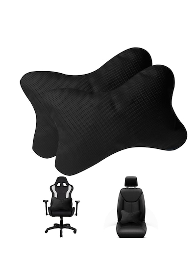 Microcase 3d Ortopedik Oto Araç Oyuncu Koltuk Bel Destek Yastığı 36x26cm 2 Adet Al4336 Siyah