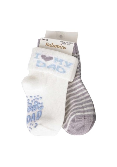 Katamino 2'li Mydad Bebek Çorabı K44119 Gri - Ekru