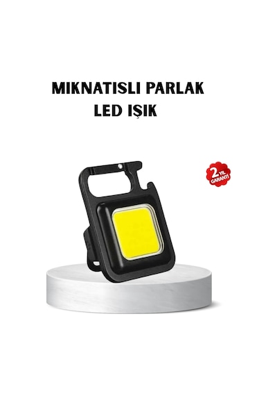 Usb Type-c Şarjlı Mini Fener Manyetik, Katlanabilir Ve Şişe Açacaklı Tasarım Renkli