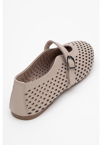 Luvishoes Arian Taş Cilt Hakiki Deri Delikli Kadın Babet Ayakkabı Taş