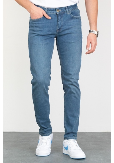 HLT Jeans Jeffrey Taşlamalı Slim Fit Erkek Kot Pantolon Mavi 492242356