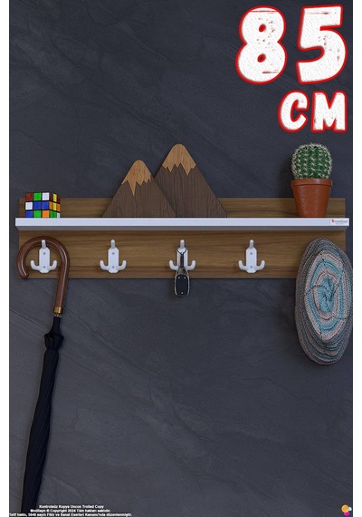 Kedi 15 Kancalı Hol Askısı 3'lü Set 71,4x19 Cm - Şık Tasarım, Çok Amaçlı Düzenleyici Ve Yer Tasarrufu Kahverengi