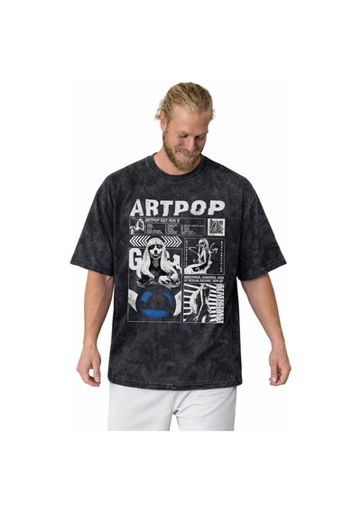 Sevbano Tasarım Artpop Lady Gaga Şarkıcı Baskılı Unisex Oversize Vintage Siyah Sevbano Tasarım Artpop Lady Gaga Şarkıcı Baskılı Unisex Oversize Vintage Siyah