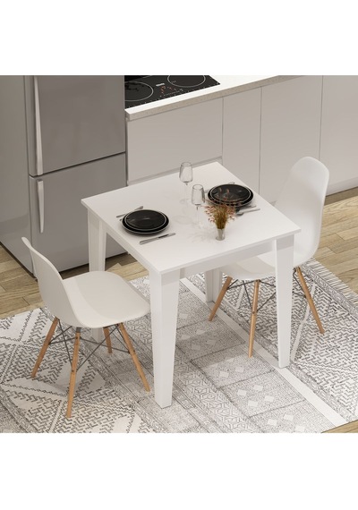 Loren 72 X 72 Yemek - Mutfak Masası Beyaz