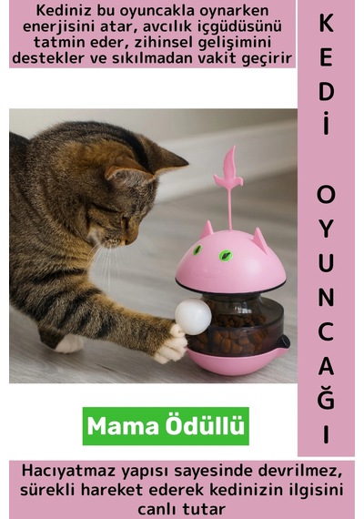 Evcil Hayvan İlgi Çekici Zihinsel Gelişim Avcılık İç Güdüsü Mama Ödüllü Hacıyatmaz Kedi Oyuncağı