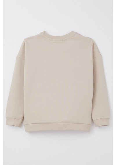 Breeze Kız Çocuk Sweatshirt Güpürlü 1.5-5 Yaş, Bej Bej