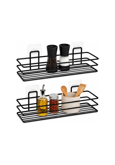 Yapışkanlı Metal Raf İkili Set, 2'li Yapışkan Duvar Rafı Diğer