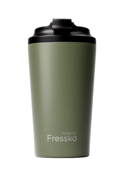 Made By Fressko Grande Boy Paslanmaz Çelik Çift Duvar Yeniden Kullanılabilir Kahve Bardağı, Termos, Yalıtımlı Termal Kupa, 475 Ml Khaki - Haki