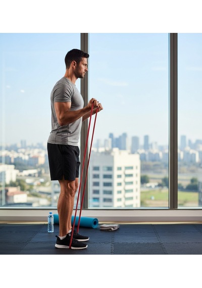 Nk Spor 1 Adet Direnç Lastiği 208cm X 2,5x21mm 5,5-7kg Latex Pilates Yoga Spor Egzersiz Fizik Kırmızı