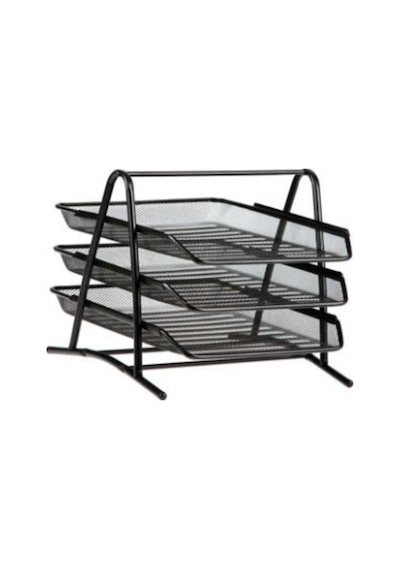 Siyah Metal Evrak Rafı 3lü
