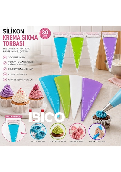 İbico İ22-153 Torbası 30cm Tekli Silikon Krema Sıkma