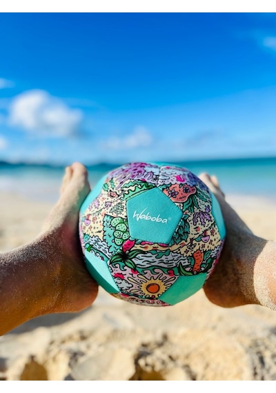 Waboba Artist Plaj Futbol Topu Tropikal Çiçek Desenli Su Geçirmez Deniz Futbol Topu 8,5inç 5 Numara Yeşil-6+ Yaş