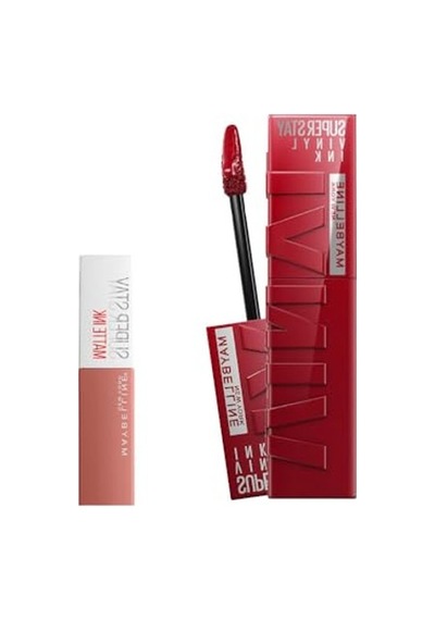 Maybelline New York Super Stay Vinyl Ink Uzun Süre Kalıcı Likit Parlak Ruj 10 Lippy & Mini Super Stay Matte Ink Likit Mat Ruj 65 Seductress Makyaj Seti 00 Maybelline New York Super Stay Vinyl Ink Uzun Süre Kalıcı Likit Parlak Ruj 10 Lippy & Mini Super Stay Matte Ink Likit Mat Ruj 65 Seductress Makyaj Seti 00