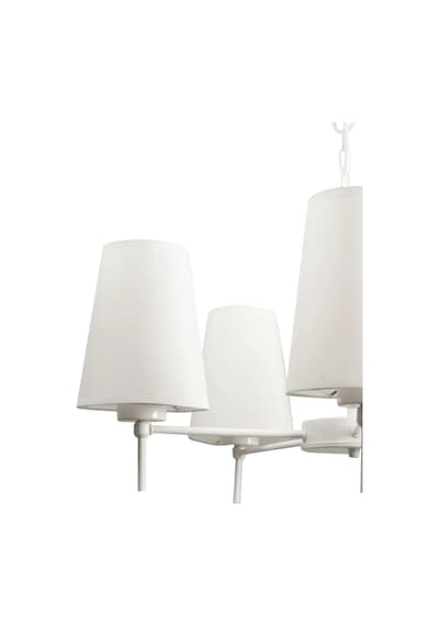 5li Beyaz Modern Konik Abajur Şapkalı Metal Avize 1 Adet