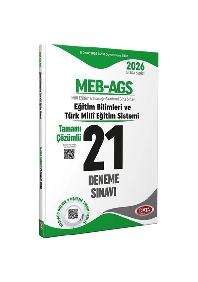 Data 2026 Meb-ags Eğitim Bilimleri Ve Türk Milli Eğitim Sistemi 21 Deneme Çözümlü Ultra Serisi Data Yayınları