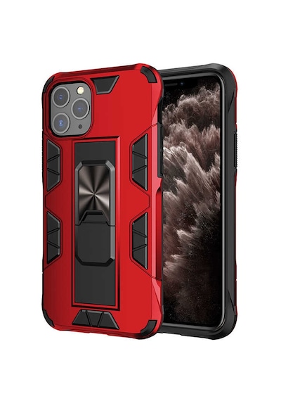 Kilifone - İphone 11 Pro Uyumlu Kılıf Katlanabilir Standlı Koruyucu Volve Kapak - Kırmızı - T14105