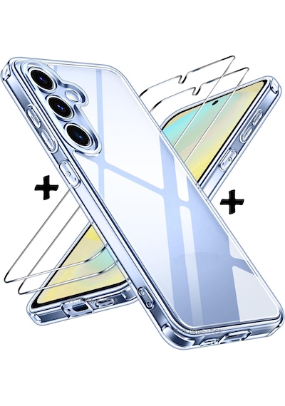 Samsung Galaxy S25 Uyumlu Kılıf Şeffaf Silikon + 9h Ekran Koruyucu Cam