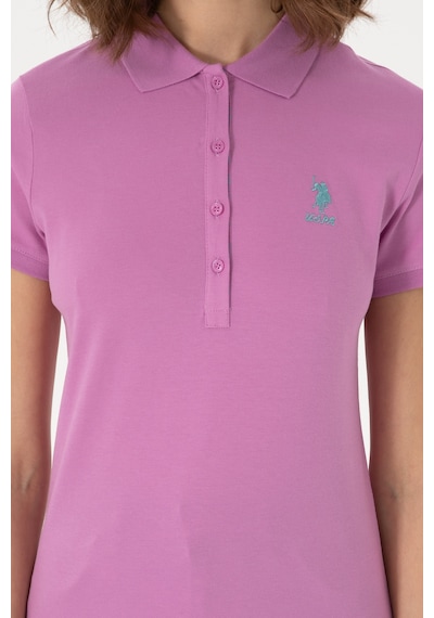 U.S. Polo Assn.  Kadın Fuşya Basic Polo Yaka Tişört 50300896-VR023