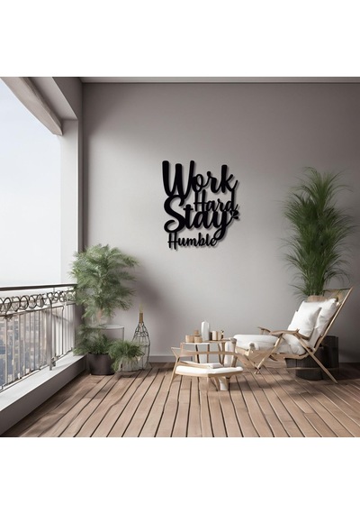 Dekoratif Metal Sanatı Workd Hard Metal Duvar Tablosu İmza
