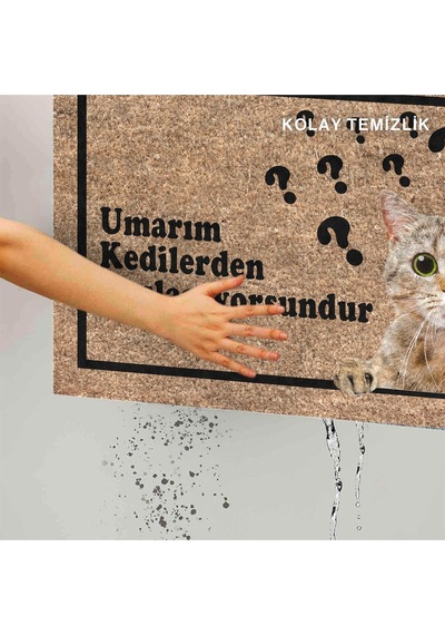 Dekoratif Kapı Önü Paspası - Kaymaz Taban 6 Çok Renkli