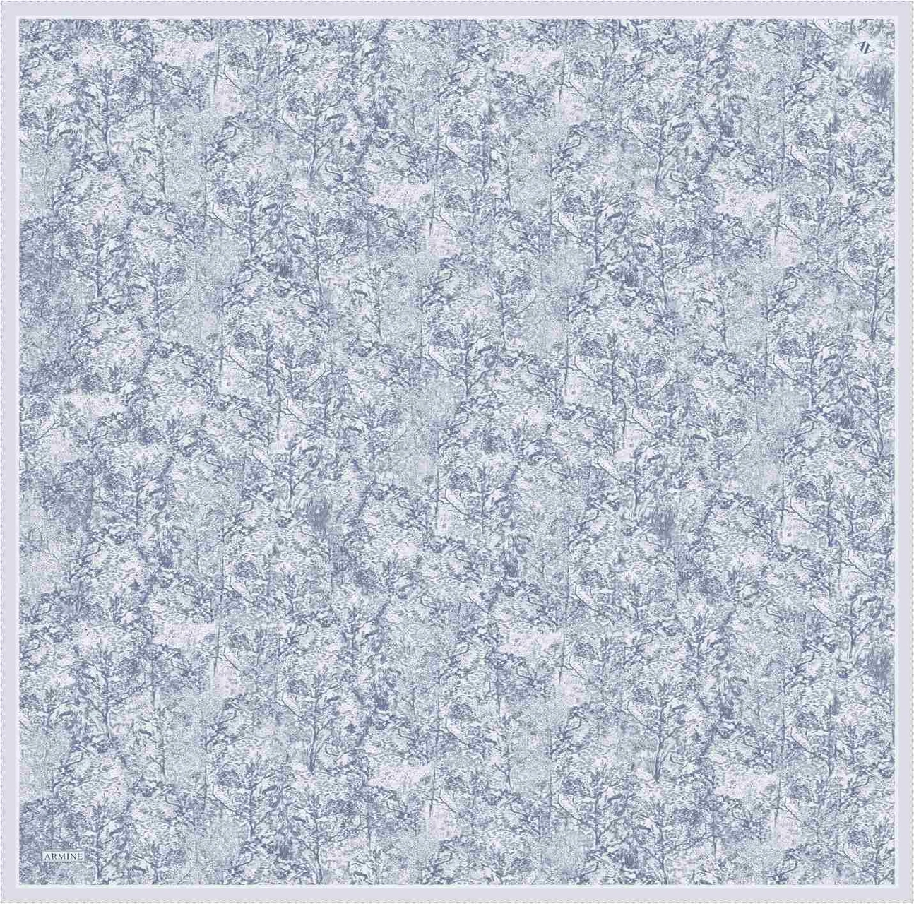 Armine Soyut Desenli Saf İpek Sura Eşarp 9311d 33 Mavi
