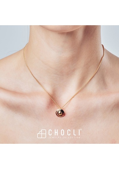 Chocli 18 Ayar Altın Kaplama Satürn Kolye Gold