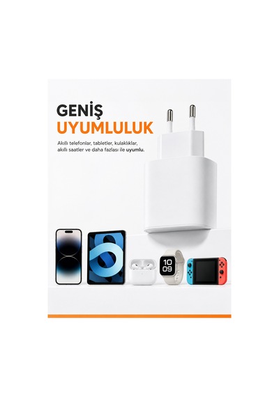 20w Type-c Tüm Cihazlarla Uyumlu Hızlı Şarj Aleti - Adaptör