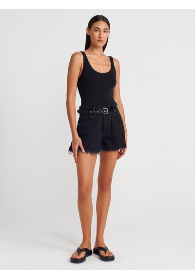 Dilvin 21053 Askılı Bodysuit-siyah-12168 Siyah