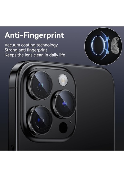 Apple Uyumlu iPhone 16 Pro Max Raze Metal Kamera Lens Koruyucu Gri