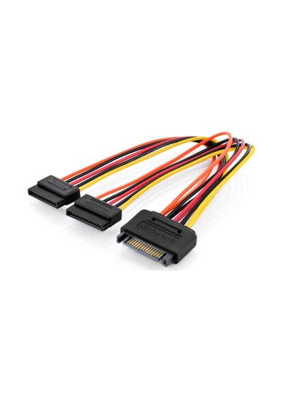 Dahili Y-güç Kaynağı Kablosu, Erkek/dişi/dişi, 0.3 Metre,sata 15-pin - 2 X Sata 15-pin&lt Br&gt Internal Y-power Supply Cable M/f/f, 0.3m, Sata 15-pi