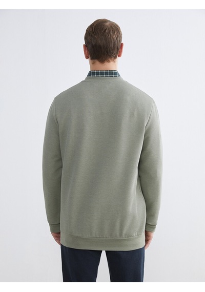 Lcwaıkıkı Classic Yeşil Bisiklet Yaka Erkek Sweatshirt