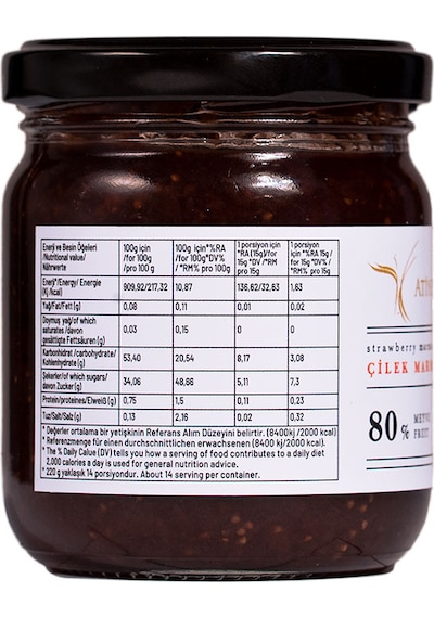 Atiye Laçin Çilek Marmelatı 220 G