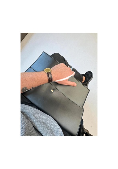 Plush Studıo Istanbul Siyah Peluş Astarlı Evrak Ve Laptop Çantası 36x26 Cm Siyah Siyah