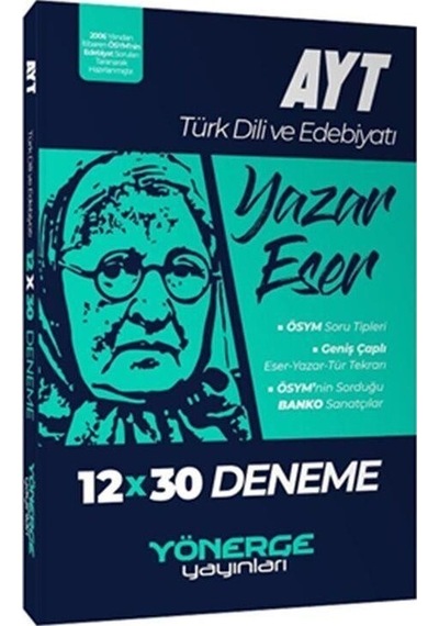 Ayt Türk Dili Ve Edebiyatı Yazar Eser 12x30 Deneme Yönerge Yayınları