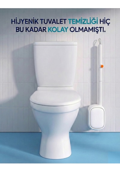 Özel Tuvalet Temizlik Seti - Kullan At - Sünger Başlıklı Temizlik Seti - Süngerli Tuvalet Fırçası Beyaz