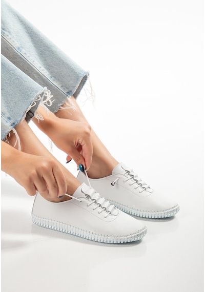 Suins Ramia Model Hakiki Deri Yumuşak Kadın Günlük Spor Ayakkabı Sneaker Beyaz