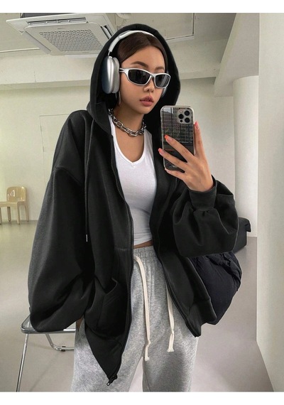 Startmore Relax&basic Kapüşonlu Sweatshirt Kolye Ve Bere 3lü Kombin Siyah Siyah