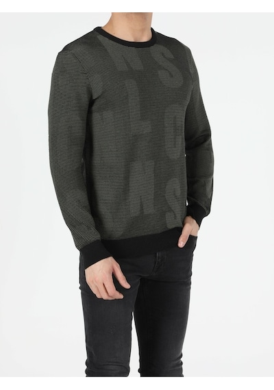 Colin's Slim Fit Bisiklet Yaka Erkek Haki Kazak CL1051569_Q1.V1_KHA