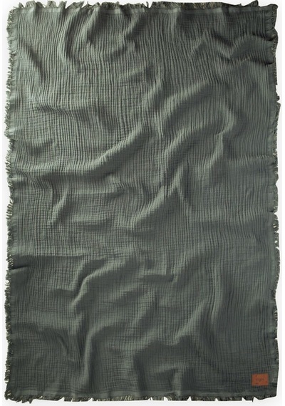 Organik Müslin Dört Kat Yatak Örtüsü 200x220 Cm Haki Yeşil