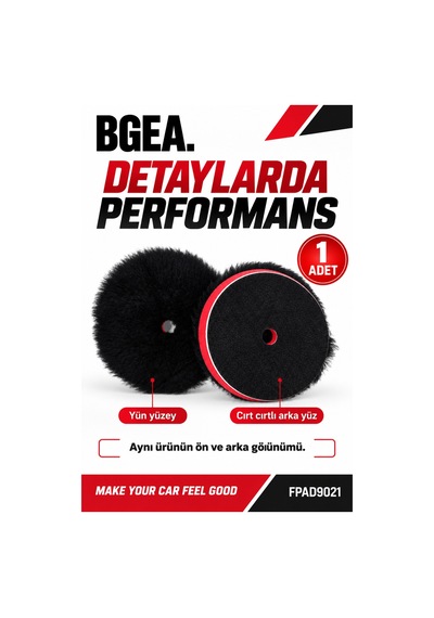 Bgea Siyah Hibrit Yün Cilalama Pedi 125 Mm 5 İnç Cırtlı Polisaj Keçesi