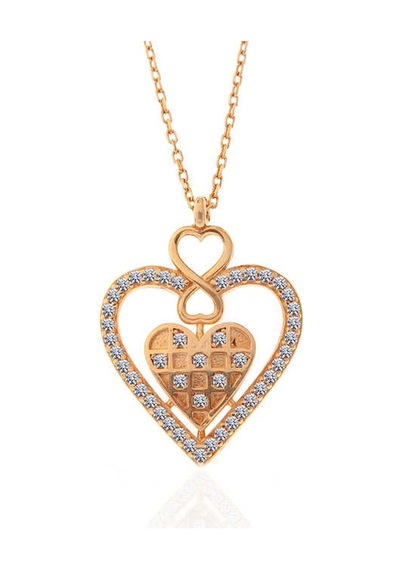Stillove Gümüş Rose Kalp Sonsuzluk Kadın Kolye