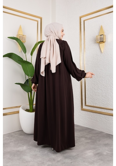 Nevayla Moda Ön Ve Arka Robalı Ferace - Acı Kahve / F0142 Acı Kahve Acı Kahverengi Nevayla Moda Ön Ve Arka Robalı Ferace - Acı Kahve / F0142 Acı Kahve Acı Kahverengi