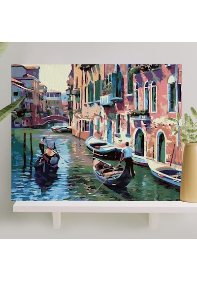 Sayılarla Boyama Tuval Seti Fırça Boya Dahil Çıtalı 40x50 Cm - Venedik