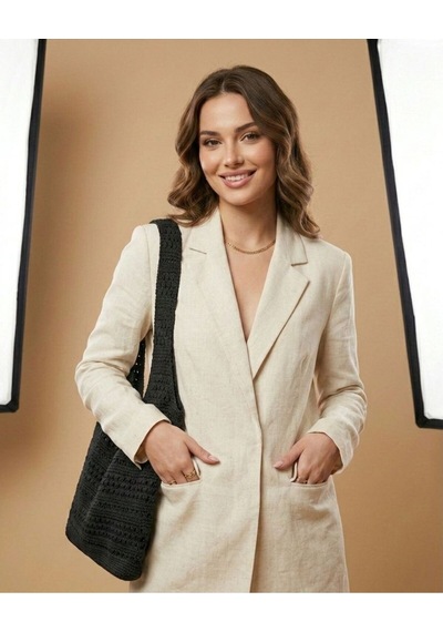 Luxetıque Kadın Plaj Çanta Model:xc19 Ekru
