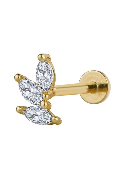 Goldkupe Damla Taşlı Altın Piercing-6478